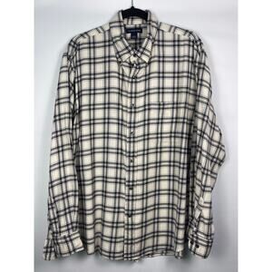 NWOT Lands’ End Men’s Cashmere Cotton Flannel Shirt Size Large 16-16.5
